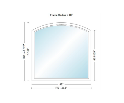 Andersen 400 Series Specialty Equal Leg Arch Window 48" Wide Fixed Vinyl Exterior Wood Interior Low-E4 Dual Pane Argon Full Glass Grilles/Tempered Optional AFC206, AFC21, AFC22, AFC23, AFC235, AFC24, AFC245, AFC25, AFC255, AFC26 Or AFC28