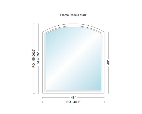 Andersen 400 Series Specialty Equal Leg Arch Window 48" Wide Fixed Vinyl Exterior Wood Interior Low-E4 Dual Pane Argon Full Glass Grilles/Tempered Optional AFC206, AFC21, AFC22, AFC23, AFC235, AFC24, AFC245, AFC25, AFC255, AFC26 Or AFC28