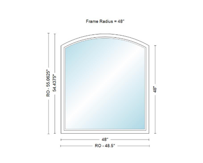 Andersen 400 Series Specialty Equal Leg Arch Window 48" Wide Fixed Vinyl Exterior Wood Interior Low-E4 Dual Pane Argon Full Glass Grilles/Tempered Optional AFC206, AFC21, AFC22, AFC23, AFC235, AFC24, AFC245, AFC25, AFC255, AFC26 Or AFC28