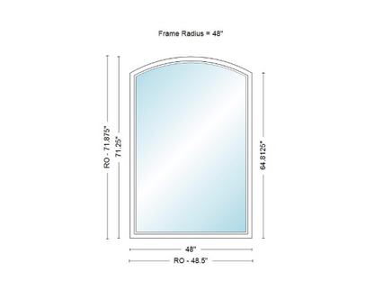 Andersen 400 Series Specialty Equal Leg Arch Window 48" Wide Fixed Vinyl Exterior Wood Interior Low-E4 Dual Pane Argon Full Glass Grilles/Tempered Optional AFC206, AFC21, AFC22, AFC23, AFC235, AFC24, AFC245, AFC25, AFC255, AFC26 Or AFC28