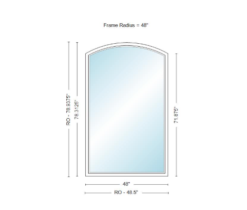 Andersen 400 Series Specialty Equal Leg Arch Window 48" Wide Fixed Vinyl Exterior Wood Interior Low-E4 Dual Pane Argon Full Glass Grilles/Tempered Optional AFC206, AFC21, AFC22, AFC23, AFC235, AFC24, AFC245, AFC25, AFC255, AFC26 Or AFC28