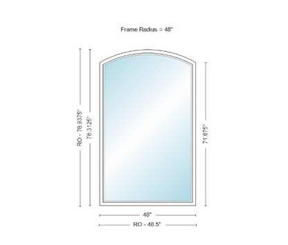 Andersen 400 Series Specialty Equal Leg Arch Window 48" Wide Fixed Vinyl Exterior Wood Interior Low-E4 Dual Pane Argon Full Glass Grilles/Tempered Optional AFC206, AFC21, AFC22, AFC23, AFC235, AFC24, AFC245, AFC25, AFC255, AFC26 Or AFC28