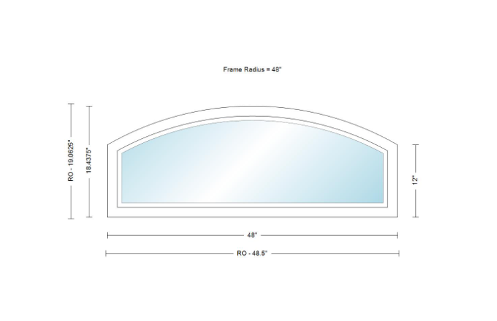 Andersen 400 Series Specialty Equal Leg Arch Window 48" Wide Fixed Vinyl Exterior Wood Interior Low-E4 Dual Pane Argon Full Glass Grilles/Tempered Optional AFC206, AFC21, AFC22, AFC23, AFC235, AFC24, AFC245, AFC25, AFC255, AFC26 Or AFC28