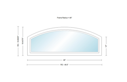 Andersen 400 Series Specialty Equal Leg Arch Window 48" Wide Fixed Vinyl Exterior Wood Interior Low-E4 Dual Pane Argon Full Glass Grilles/Tempered Optional AFC206, AFC21, AFC22, AFC23, AFC235, AFC24, AFC245, AFC25, AFC255, AFC26 Or AFC28