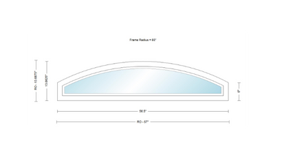 Andersen 400 Series Specialty Equal Leg Arch Window 56 1/2" Wide Fixed Vinyl Exterior Wood Interior Low-E4 Dual Pane Argon Full Glass Grilles/Tempered Optional AFCW206, AFCW21, AFCW22, AFCW23, AFCW235, AFCW24, AFCW245, AFCW25, AFCW255, AFCW26 Or AFCW28