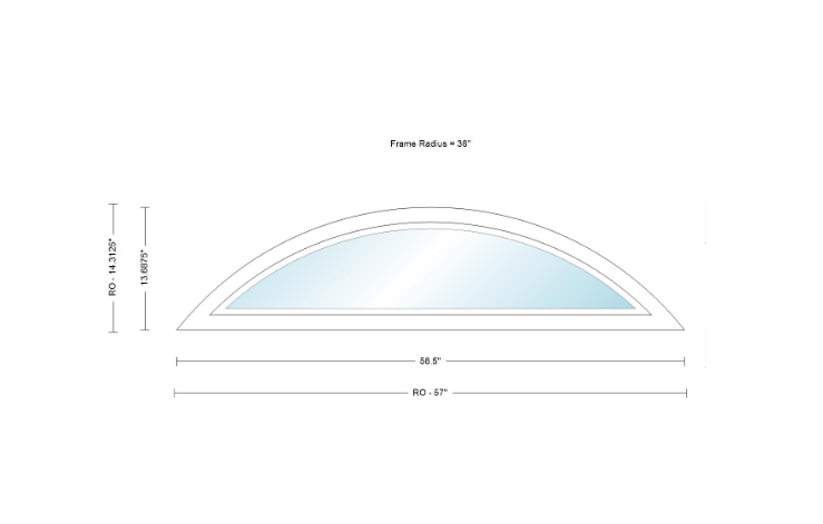 Andersen 400 Series Specialty Eyebrow Fixed Window With Casement Frame Cladding Vinyl Exterior Wood Interior Low-E4 Argon Dual Pane Tempered Optional FCCXW3, FCC2 Or FCCW2