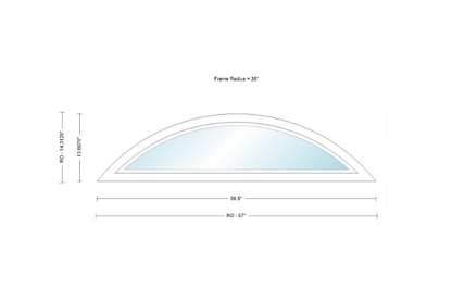 Andersen 400 Series Specialty Eyebrow Fixed Window With Casement Frame Cladding Vinyl Exterior Wood Interior Low-E4 Argon Dual Pane Tempered Optional FCCXW3, FCC2 Or FCCW2