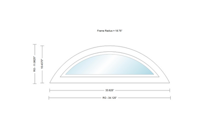 Andersen 400 Series Specialty Eyebrow Fixed Window Double Hung Frame Cladding Vinyl Exterior Wood Interior Low-E4 Argon Dual Pane Tempered Optional FCD28, FCD30 Or FCD38
