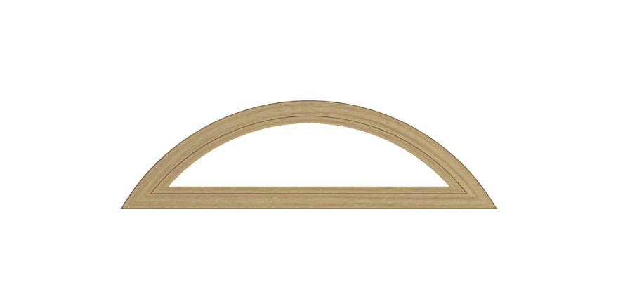 Andersen 400 Series Specialty Eyebrow Fixed Window Double Hung Frame Cladding Vinyl Exterior Wood Interior Low-E4 Argon Dual Pane Tempered Optional FCD28, FCD30 Or FCD38
