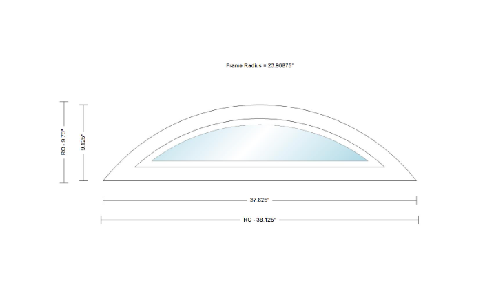 Andersen 400 Series Specialty Eyebrow Fixed Window Double Hung Frame Cladding Vinyl Exterior Wood Interior Low-E4 Argon Dual Pane Tempered Optional FCD28, FCD30 Or FCD38