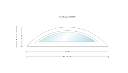 Andersen 400 Series Specialty Eyebrow Fixed Window Double Hung Frame Cladding Vinyl Exterior Wood Interior Low-E4 Argon Dual Pane Tempered Optional FCD28, FCD30 Or FCD38