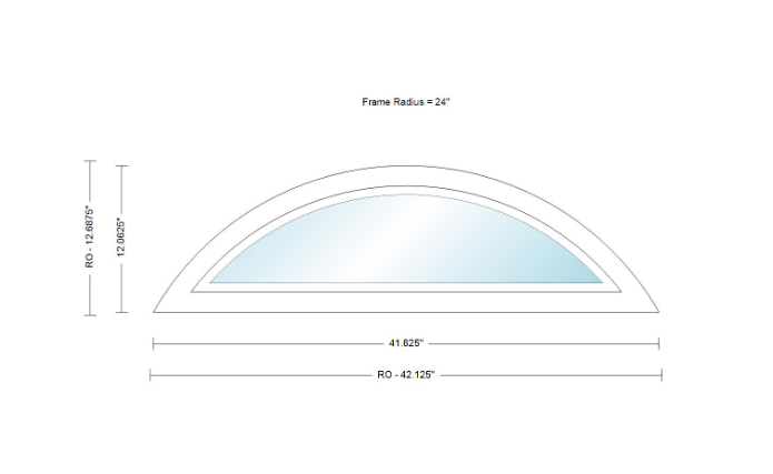 Andersen 400 Series Specialty Eyebrow Fixed Window Double Hung Frame Cladding Vinyl Exterior Wood Interior Low-E4 Argon Dual Pane Tempered Optional FCD28, FCD30 Or FCD38