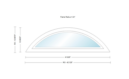 Andersen 400 Series Specialty Eyebrow Fixed Window Double Hung Frame Cladding Vinyl Exterior Wood Interior Low-E4 Argon Dual Pane Tempered Optional FCD28, FCD30 Or FCD38
