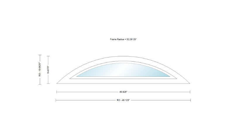 Andersen 400 Series Specialty Eyebrow Fixed Window Double Hung Frame Cladding Vinyl Exterior Wood Interior Low-E4 Argon Dual Pane Tempered Optional FCD28, FCD30 Or FCD38