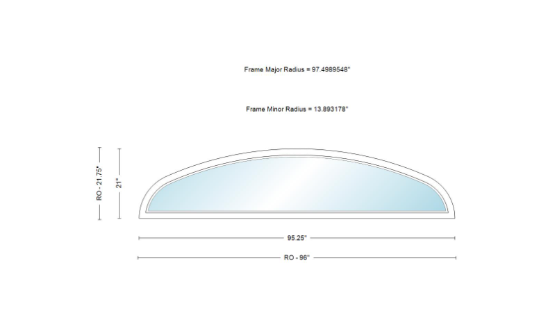 Andersen 400 Series Specialty Elliptical Window Fixed Vinyl Exterior Wood Interior Low-E4 Argon Dual Pane Glass Tempered Optional ET6 Or ET8