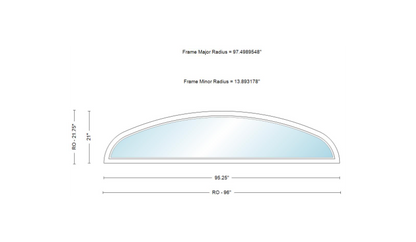 Andersen 400 Series Specialty Elliptical Window Fixed Vinyl Exterior Wood Interior Low-E4 Argon Dual Pane Glass Tempered Optional ET6 Or ET8