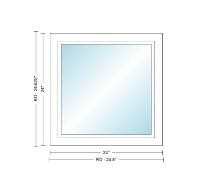 Andersen 400 Series Specialty Rectangle Window 24" Wide Fixed Vinyl Exterior Wood Interior Low-E4 Dual Pane Argon Full Glass Tempered Option