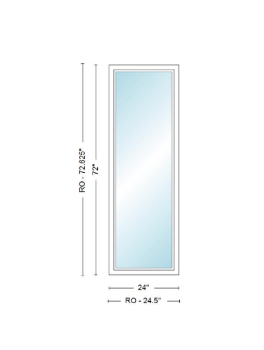 Andersen 400 Series Specialty Rectangle Window 24" Wide Fixed Vinyl Exterior Wood Interior Low-E4 Dual Pane Argon Full Glass Tempered Option