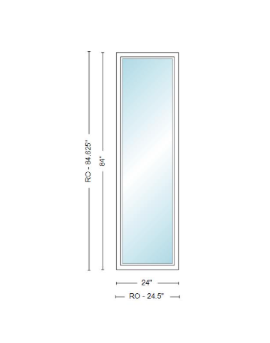 Andersen 400 Series Specialty Rectangle Window 24" Wide Fixed Vinyl Exterior Wood Interior Low-E4 Dual Pane Argon Full Glass Tempered Option