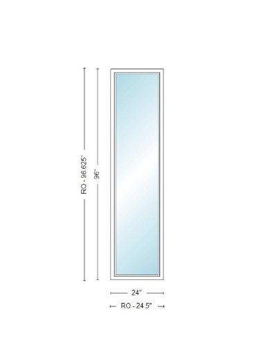 Andersen 400 Series Specialty Rectangle Window 24" Wide Fixed Vinyl Exterior Wood Interior Low-E4 Dual Pane Argon Full Glass Tempered Option