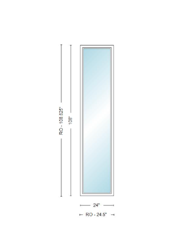 Andersen 400 Series Specialty Rectangle Window 24" Wide Fixed Vinyl Exterior Wood Interior Low-E4 Dual Pane Argon Full Glass Tempered Option