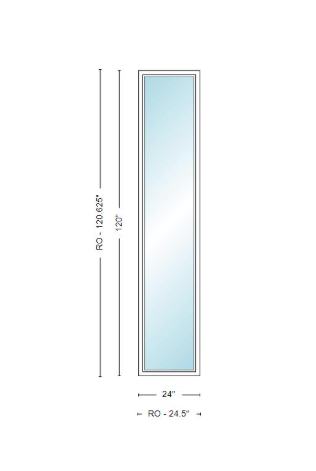 Andersen 400 Series Specialty Rectangle Window 24" Wide Fixed Vinyl Exterior Wood Interior Low-E4 Dual Pane Argon Full Glass Tempered Option
