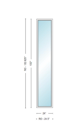 Andersen 400 Series Specialty Rectangle Window 24" Wide Fixed Vinyl Exterior Wood Interior Low-E4 Dual Pane Argon Full Glass Tempered Option
