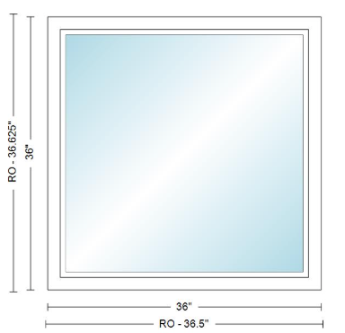 Andersen 400 Series Specialty Rectangle Window 36" Wide Fixed Vinyl Exterior Wood Interior Low-E4 Dual Pane Argon Full Glass Tempered Option