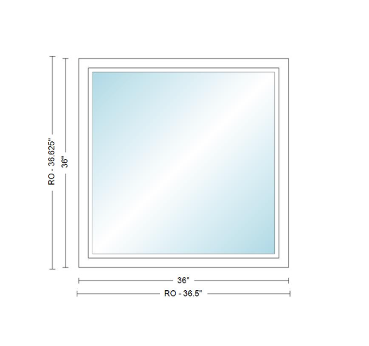 Andersen 400 Series Specialty Rectangle Window 36" Wide Fixed Vinyl Exterior Wood Interior Low-E4 Dual Pane Argon Full Glass Tempered Option
