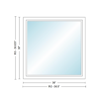 Andersen 400 Series Specialty Rectangle Window 36" Wide Fixed Vinyl Exterior Wood Interior Low-E4 Dual Pane Argon Full Glass Tempered Option