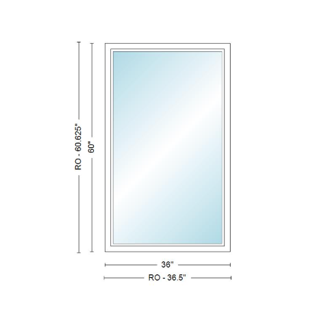 Andersen 400 Series Specialty Rectangle Window 36" Wide Fixed Vinyl Exterior Wood Interior Low-E4 Dual Pane Argon Full Glass Tempered Option