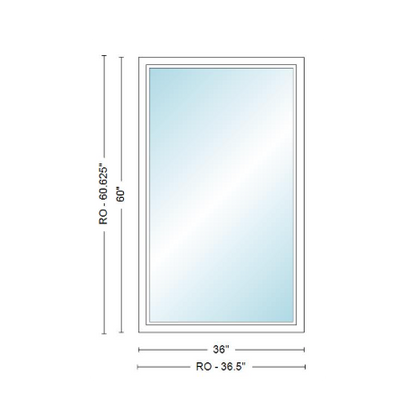 Andersen 400 Series Specialty Rectangle Window 36" Wide Fixed Vinyl Exterior Wood Interior Low-E4 Dual Pane Argon Full Glass Tempered Option