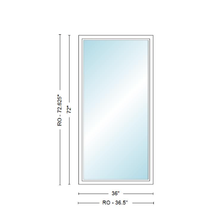 Andersen 400 Series Specialty Rectangle Window 36" Wide Fixed Vinyl Exterior Wood Interior Low-E4 Dual Pane Argon Full Glass Tempered Option