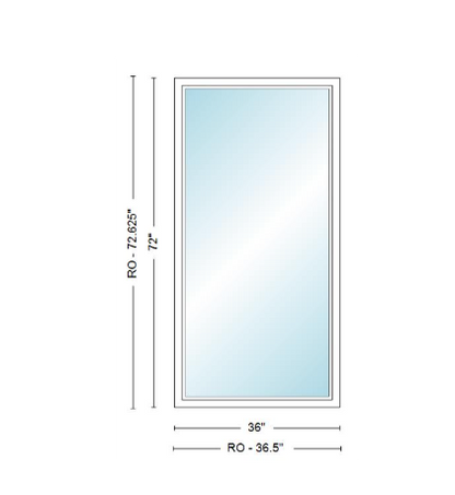 Andersen 400 Series Specialty Rectangle Window 36" Wide Fixed Vinyl Exterior Wood Interior Low-E4 Dual Pane Argon Full Glass Tempered Option
