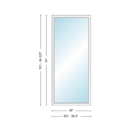 Andersen 400 Series Specialty Rectangle Window 36" Wide Fixed Vinyl Exterior Wood Interior Low-E4 Dual Pane Argon Full Glass Tempered Option