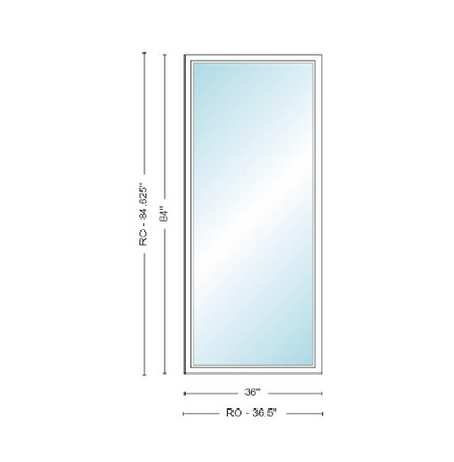 Andersen 400 Series Specialty Rectangle Window 36" Wide Fixed Vinyl Exterior Wood Interior Low-E4 Dual Pane Argon Full Glass Tempered Option