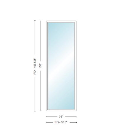 Andersen 400 Series Specialty Rectangle Window 36" Wide Fixed Vinyl Exterior Wood Interior Low-E4 Dual Pane Argon Full Glass Tempered Option