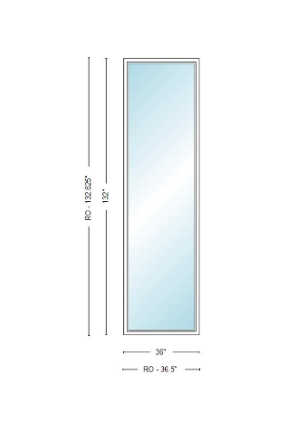 Andersen 400 Series Specialty Rectangle Window 36" Wide Fixed Vinyl Exterior Wood Interior Low-E4 Dual Pane Argon Full Glass Tempered Option