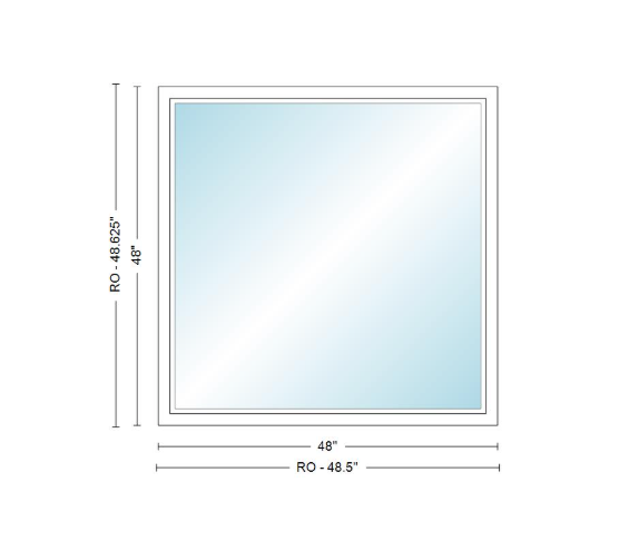 Andersen 400 Series Specialty Rectangle Window 48" Wide Fixed Vinyl Exterior Wood Interior Low-E4 Dual Pane Argon Full Glass Tempered Option