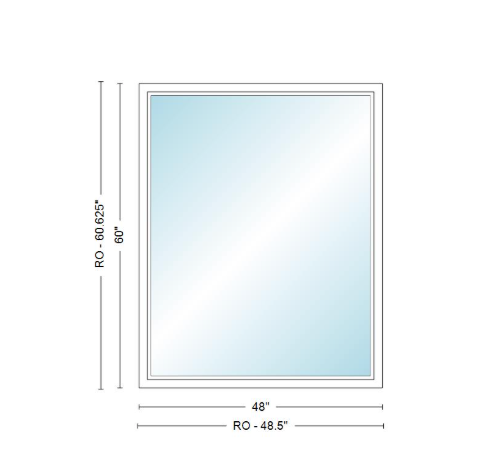 Andersen 400 Series Specialty Rectangle Window 48" Wide Fixed Vinyl Exterior Wood Interior Low-E4 Dual Pane Argon Full Glass Tempered Option