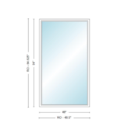 Andersen 400 Series Specialty Rectangle Window 48" Wide Fixed Vinyl Exterior Wood Interior Low-E4 Dual Pane Argon Full Glass Tempered Option