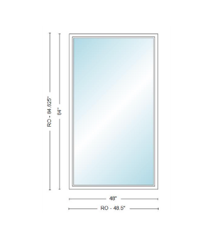 Andersen 400 Series Specialty Rectangle Window 48" Wide Fixed Vinyl Exterior Wood Interior Low-E4 Dual Pane Argon Full Glass Tempered Option