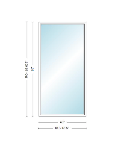 Andersen 400 Series Specialty Rectangle Window 48" Wide Fixed Vinyl Exterior Wood Interior Low-E4 Dual Pane Argon Full Glass Tempered Option