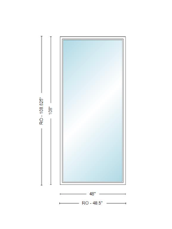 Andersen 400 Series Specialty Rectangle Window 48" Wide Fixed Vinyl Exterior Wood Interior Low-E4 Dual Pane Argon Full Glass Tempered Option