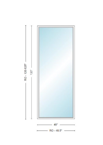 Andersen 400 Series Specialty Rectangle Window 48" Wide Fixed Vinyl Exterior Wood Interior Low-E4 Dual Pane Argon Full Glass Tempered Option
