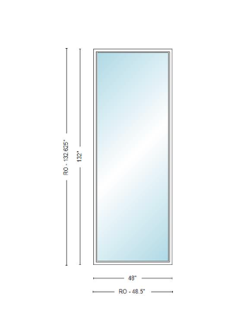 Andersen 400 Series Specialty Rectangle Window 48" Wide Fixed Vinyl Exterior Wood Interior Low-E4 Dual Pane Argon Full Glass Tempered Option
