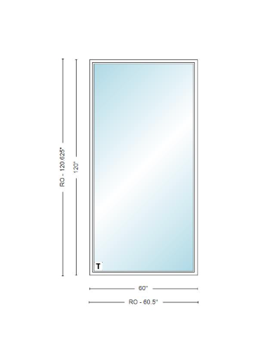 Andersen 400 Series Specialty Rectangle Window 60" Wide Fixed Vinyl Exterior Wood Interior Low-E4 Dual Pane Argon Full Glass Tempered Option