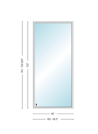 Andersen 400 Series Specialty Rectangle Window 60" Wide Fixed Vinyl Exterior Wood Interior Low-E4 Dual Pane Argon Full Glass Tempered Option