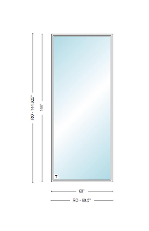 Andersen 400 Series Specialty Rectangle Window 60" Wide Fixed Vinyl Exterior Wood Interior Low-E4 Dual Pane Argon Full Glass Tempered Option