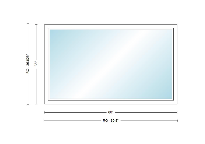 Andersen 400 Series Specialty Rectangle Window 60" Wide Fixed Vinyl Exterior Wood Interior Low-E4 Dual Pane Argon Full Glass Tempered Option